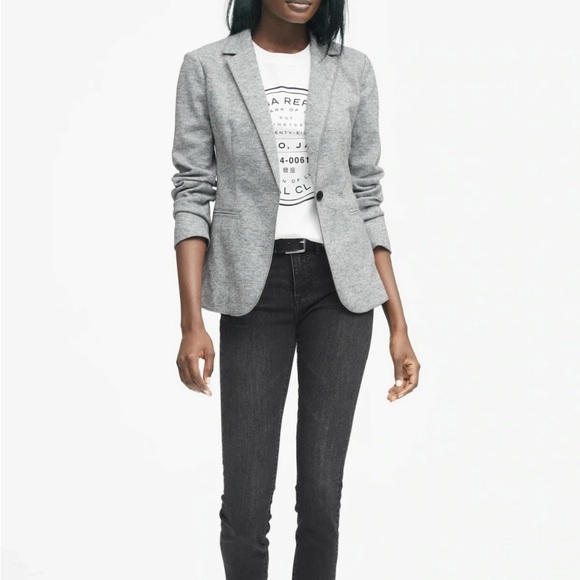 Banana Republic Jackets & Blazers - Banana Republic Grey Soft Knit Unstructured Blazer - Size 12